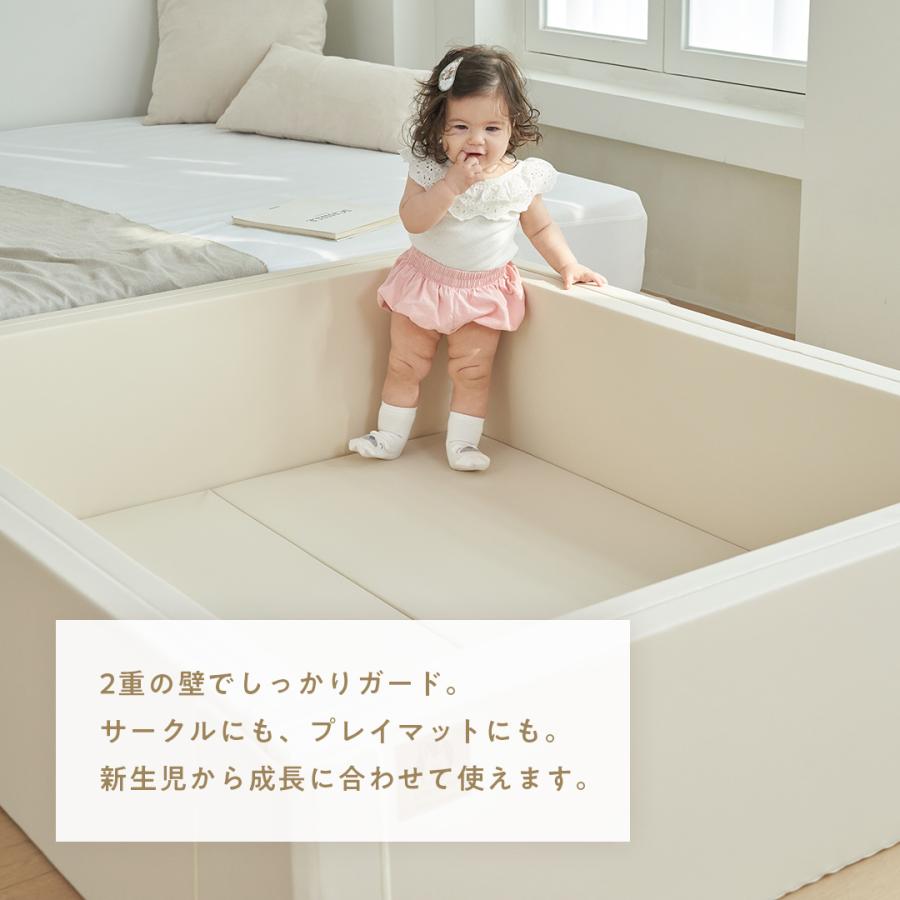 抗菌 サークルマット 120×140×40cm ベビーサークル 折りたたみ プレイマット 防水 ベビーマット プレイヤード 大きい 赤ちゃん ベビー 子供 キッズ 簡単 |  | 02