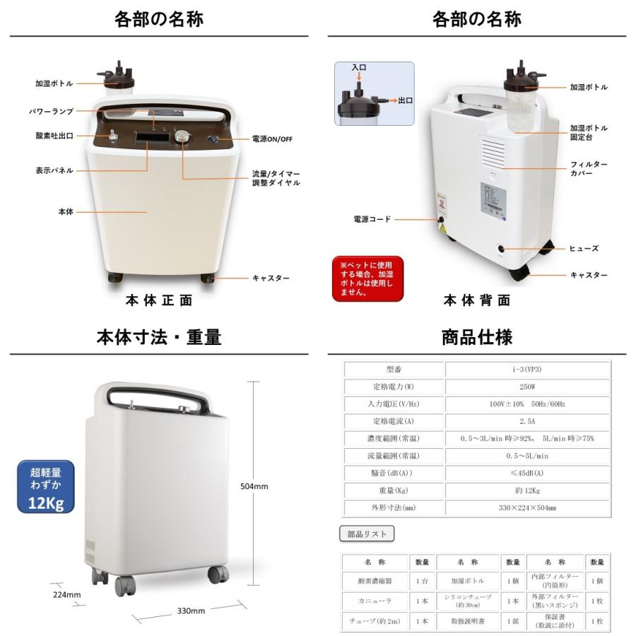 ペット用酸素 日本国内メーカー 安心1年保証 100V 高濃度酸素濃縮器