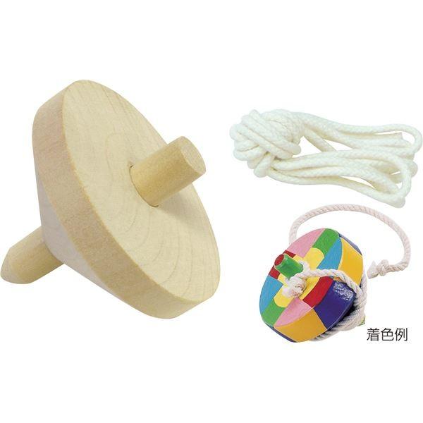 (まとめ)アーテック 木製ゴマ(ヒモ付)無着色 φ65 (×40)