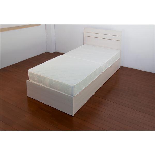 ホテルスタイルベッド シングル SGマーク付国産ボンネルコイルスプリングマットレス付 (ホワイト)