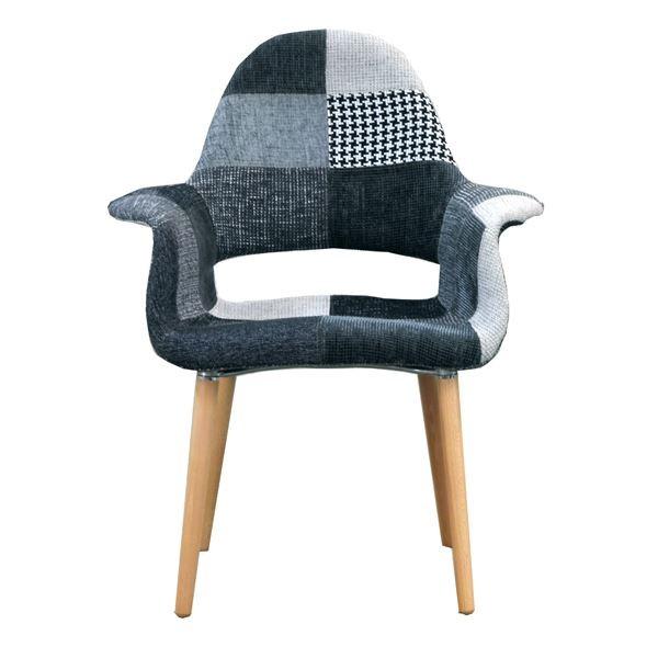 椅子 | (リプロダクト品) オーガニックチェア/イームズチェア (本体：パッチワークモノトーン/脚：ナチュラル) 肘付き