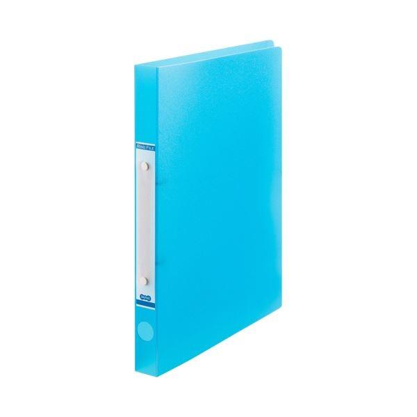 おすすめネット (まとめ)TANOSEEOリングファイル(半透明表紙) A4タテ (×30) 1冊 ブルー リング内径20mm クリアファイル