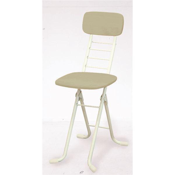 夏セール開催中 MAX80%OFF！ 折りたたみ椅子 (2脚セット ホワイト×ミルキーホワイト) 幅35cm 日本製 高さ6段調節 スチールパイプ パイプ椅子