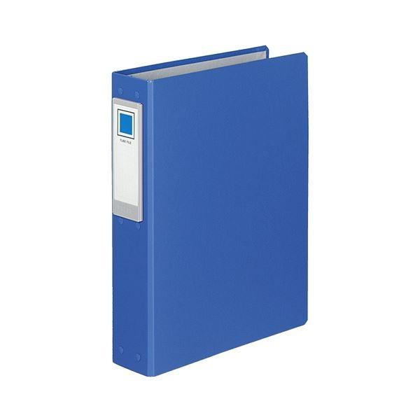 (まとめ) コクヨ チューブファイル(ロングボディ)片開き A4タテ 4穴 400枚収容 40mmとじ 背幅69mm 青 フL644NB 1冊 (×10)
