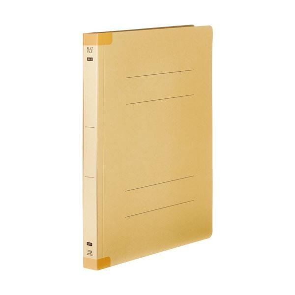 (まとめ) TANOSEEフラットファイル(背補強タイプ) 厚とじ A4タテ 250枚収容 背幅28mm イエロー 1パック(10冊) (×10)
