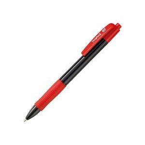 【公式】 ノック式油性ボールペン0.7mm TANOSEE (まとめ) 赤 (×30) 1箱(10本) (軸色：黒) 万年筆