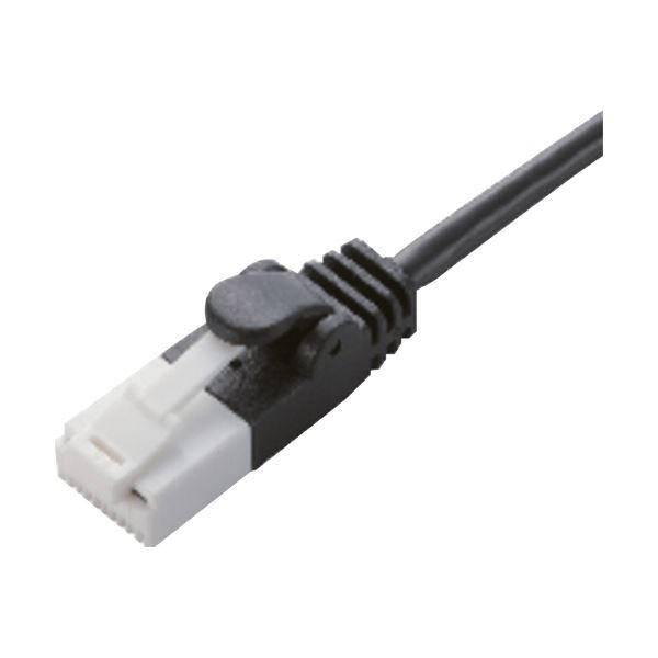 LANケーブル | (まとめ) エレコムツメ折れ防止スリムLANケーブル(Cat6) ブラック 2.0m LDGPST/BK20 1本 (×30)