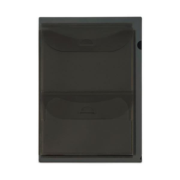 (まとめ) ライオン事務器ダブルポケットホルダー(イロキャリ) ビターショコラ WP123 1冊 (×30)