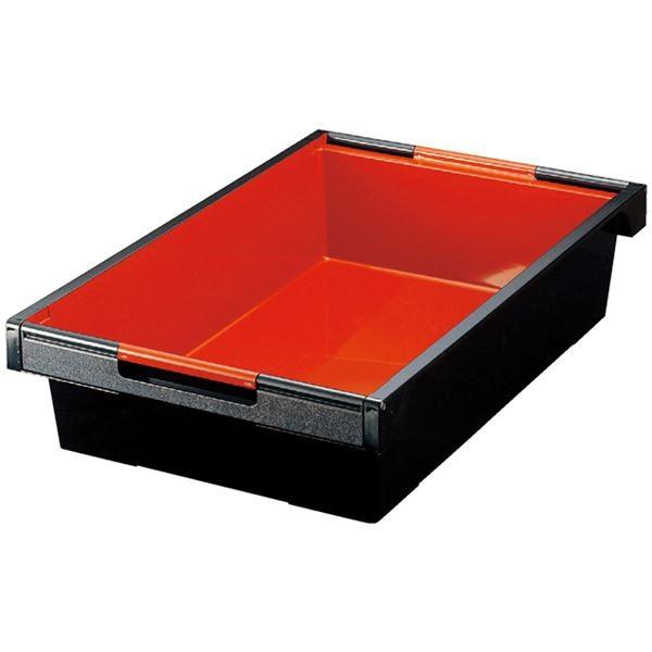 和コンテナ/和食器 (小 黒パール内朱 A) 675×433×155mm 日本製 (和食 レストラン 居酒屋 店舗 お店)