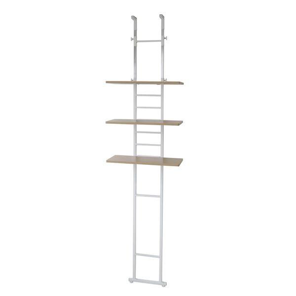 代引不可 突っ張り式 洗濯機ラック ランドリー収納 棚3枚type ホワイト 幅55cm スチールフレーム 組立品 人気特価激安 Kuljic Com