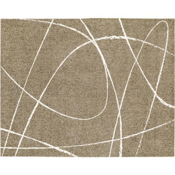 ラグマット/絨毯 (約190×190cm カーキ) ホットカーペット対応 オールシーズン 日本製 『ジーン』 プレーベル