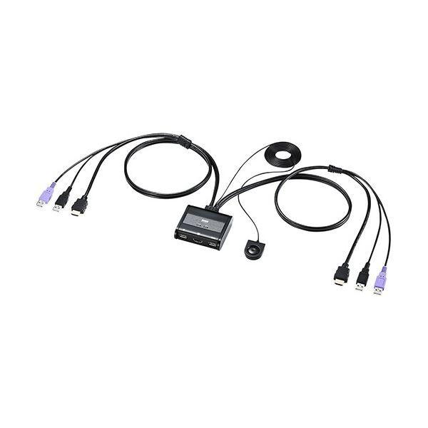 サンワサプライ HDMI対応 手元スイッチ付きパソコン自動切替器 (2：1) SWKVM2WHU 1台