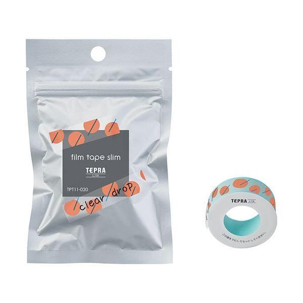 (まとめ) キングジム テプラ Lite フィルムテープ 11mm クリア ドロップ/黒文字 TPT11020 1個 (×30)
