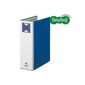 (まとめ)TANOSEE パイプ式ファイル 片開き A4タテ 80mmとじ 青 10冊