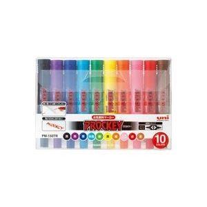 (お得セット×30) 三菱鉛筆 水性ペン/プロッキー (太字/細字両用 10色セット) 詰め替えタイプ 水性顔料インク PM150TR10CN 業務用30セット) 三菱鉛筆 水性ペン⁄プロッキー 〔太字⁄細字両用〕 10本