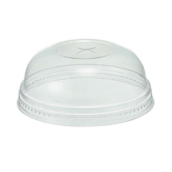 (まとめ)TANOSEE PETカップ(広口)共通ドームフタ(差込み口あり)1パック(100枚)(×10)