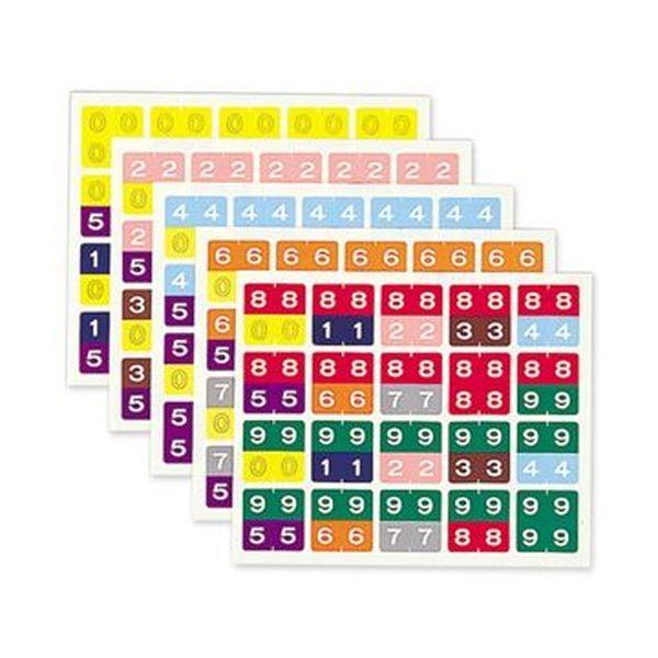 インデックス | (まとめ)リヒトラブ カラーナンバーラベル M2桁用 30×30mm HK752 1パック(100片)(×20)