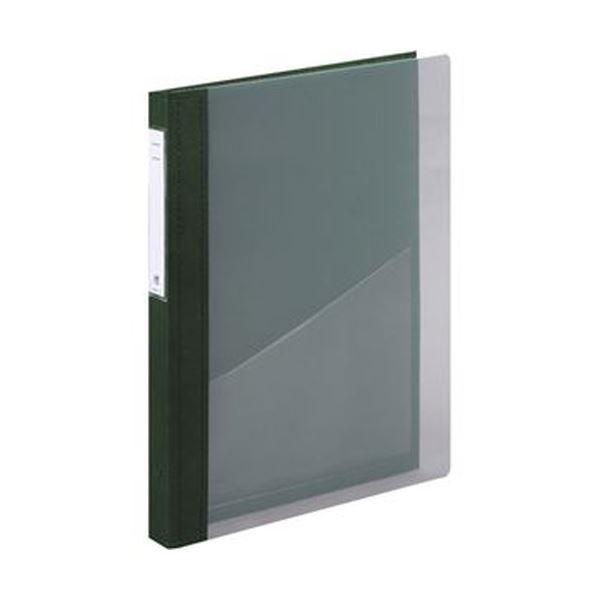 (まとめ)リヒトラブ カルテブック(クリヤー)A4タテ 4穴 背幅28mm グリーン HB4173 1冊(×5)