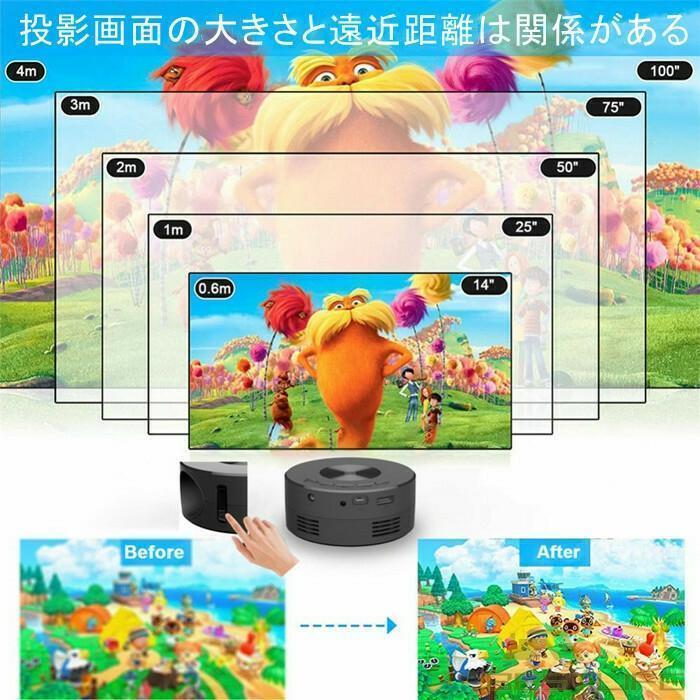 プロジェクター 小型 家庭用 スマホ対応 1080PフルHDホームシアター