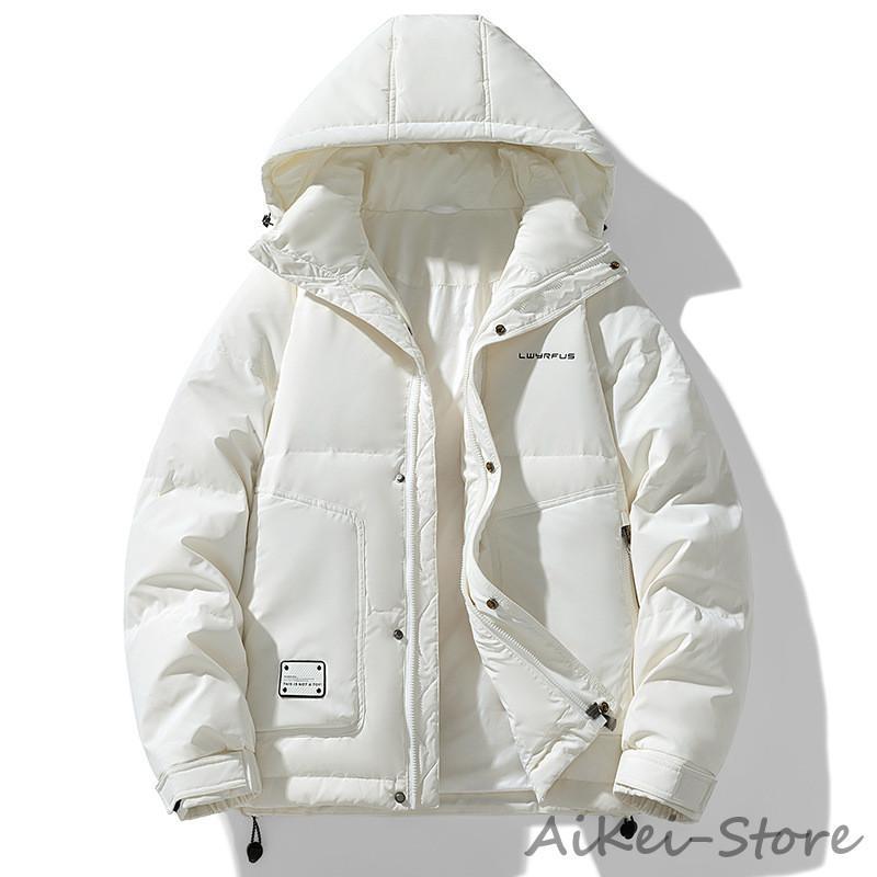 ダウンジャケット メンズ 白 防寒着 フード付き メンズアウター ダウン 防風 コート 暖かい 冬 軽量 暖か 大きいサイズ 通勤 おしゃれ 20代 30代 40代 50代 ダウンジャケット メンズ 白 防寒着 フード付き メンズアウター ダウン