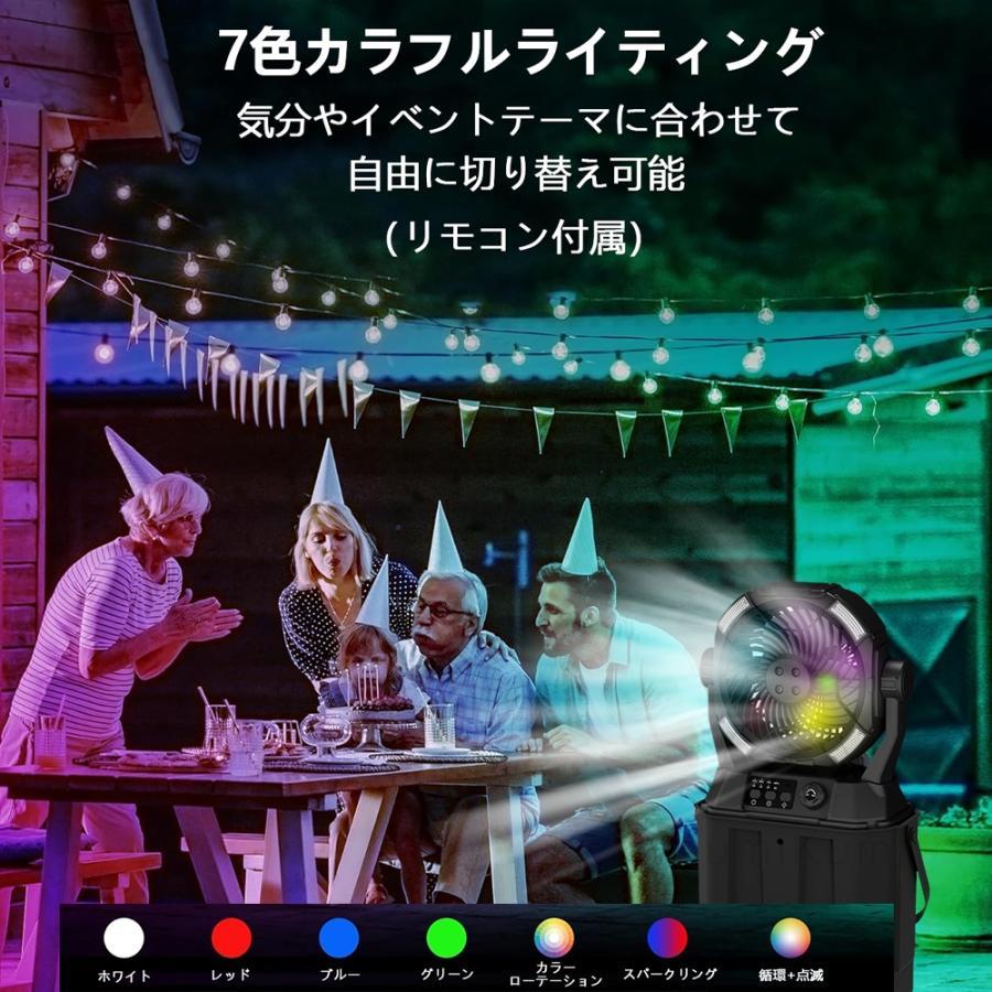 扇風機 キャンプ 卓上扇風機 アウトドア 20000mAh LED照明 無段階風速