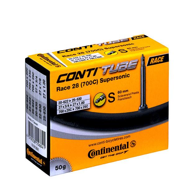 Continental Supersonic Lightweight Bike Tubes - Presta Valve 60mm For 700c Wheels (2-Pack)