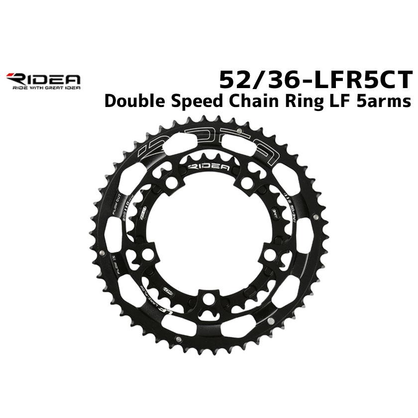 RIDEA リデア 52/36-LFR5CT Double Speed Chain Ring LF 5arms BCD