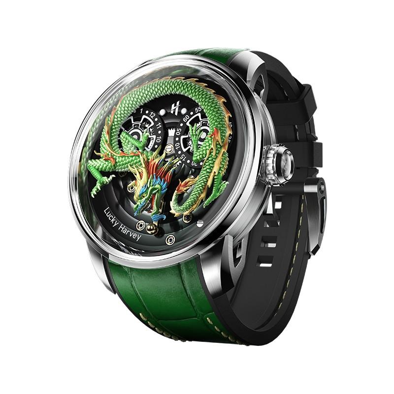 LuckyHarvey 龍モデル腕時計 メンズ オートマトン 数量限定 機械式