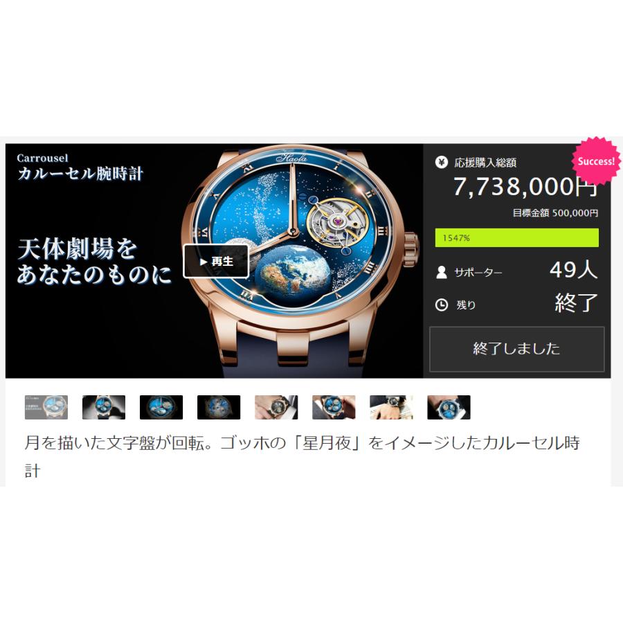 芸術的なデザインの文字盤が回転。超複雑機構のカルーセル腕時計。｜