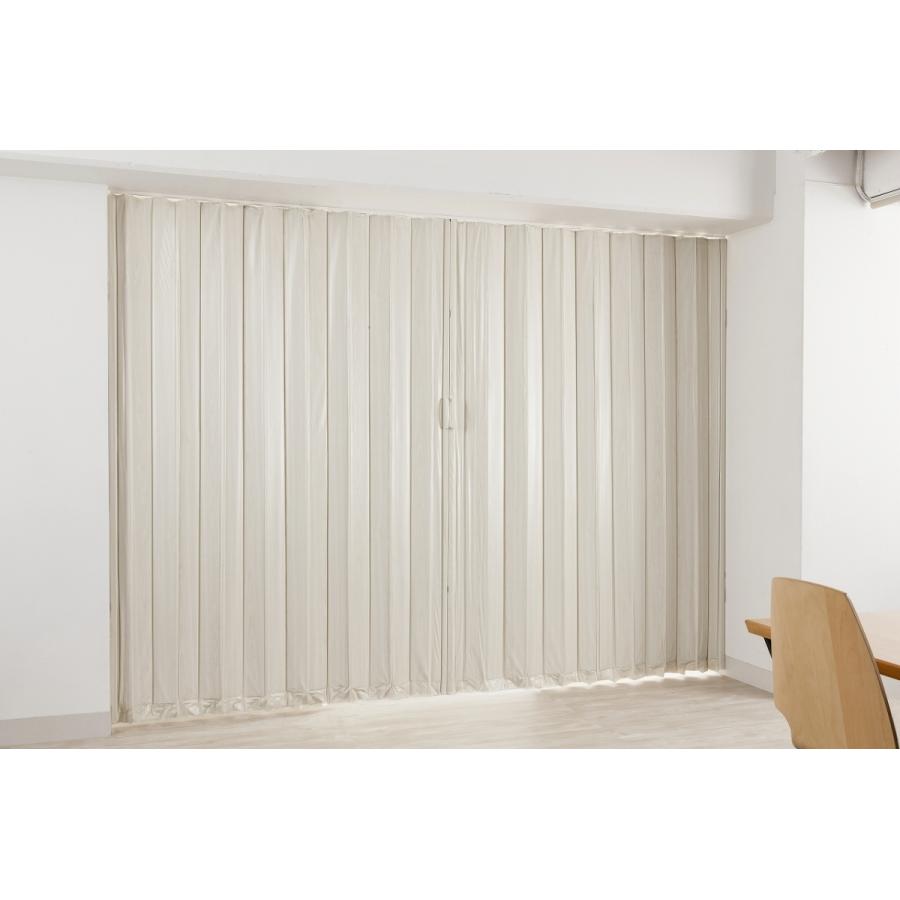 木目調 アコーディオンドア 幅100cm×高さ191〜210cm オーダー品 レザー