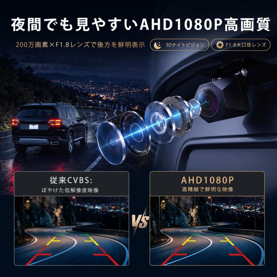 PORMIDO バックカメラ AHD 1080P 200万画素 リアカメラ CMOSセンサー