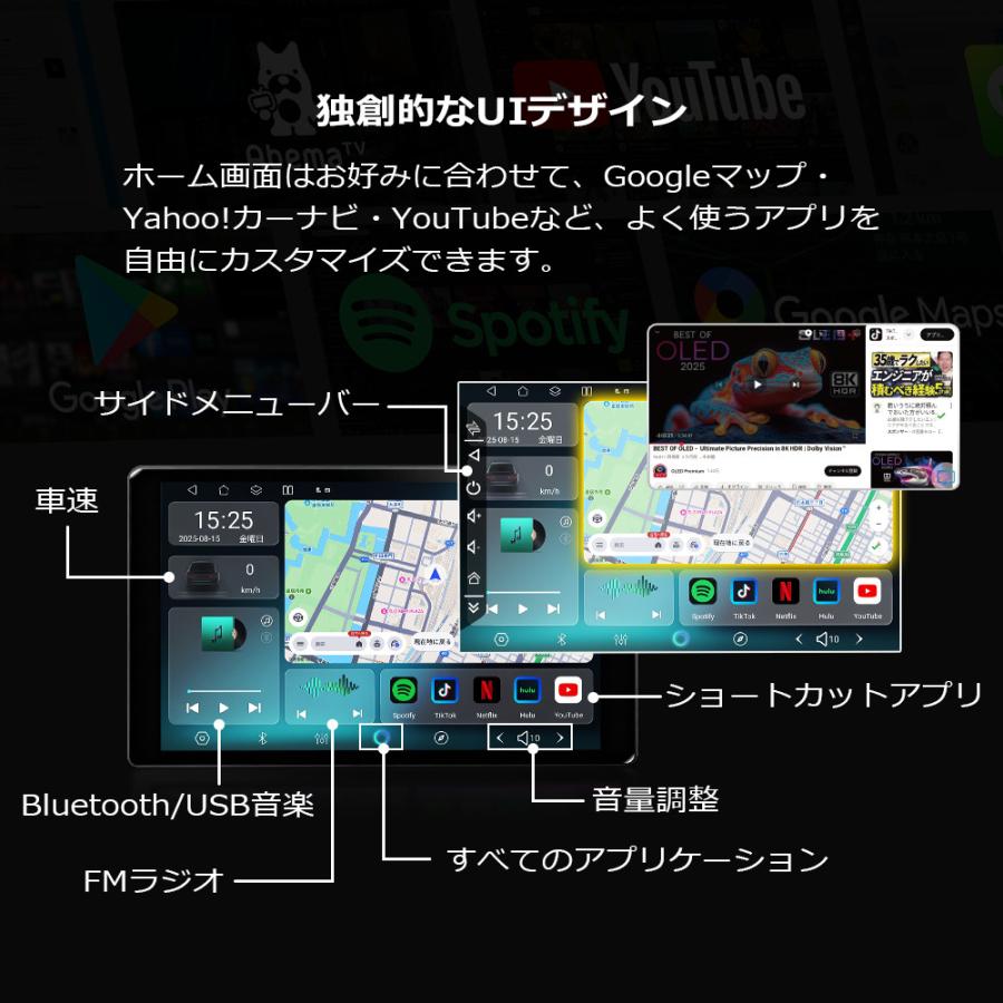 PORMIDO ディスプレイオーディオ QCM6115 6GB+128GB 1din android13