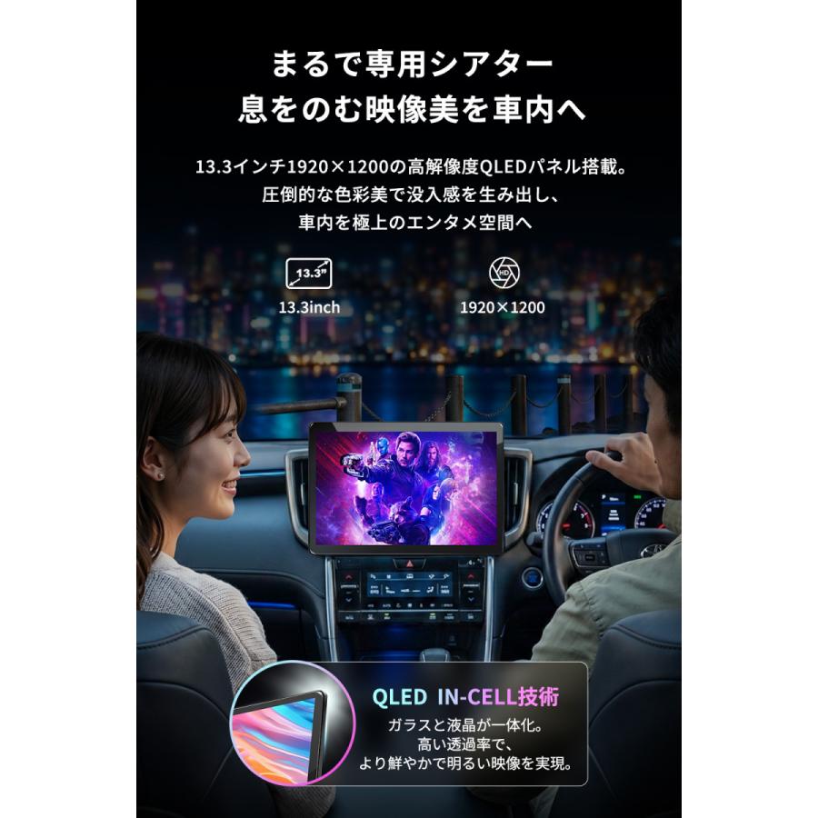 PORMIDO ディスプレイオーディオ 13.3インチ HDMI出力 QCM6125 8GB+