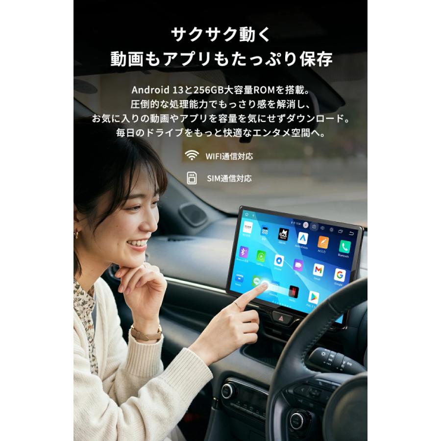 PORMIDO ディスプレイオーディオ 13.3インチ HDMI出力 QCM6125 8GB+