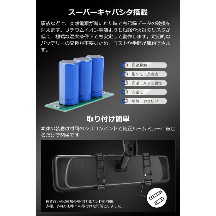 PORMIDO ドライブレコーダー ミラー型 前後 3カメラ 360度 PORMIDO ドライブレコーダー ミラー型 前後 3カメラ 360度