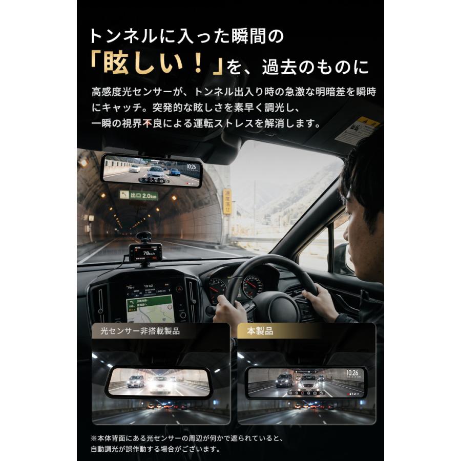 PORMIDO ドライブレコーダー 前後 ミラー型 爆光液晶 デジタルインナー