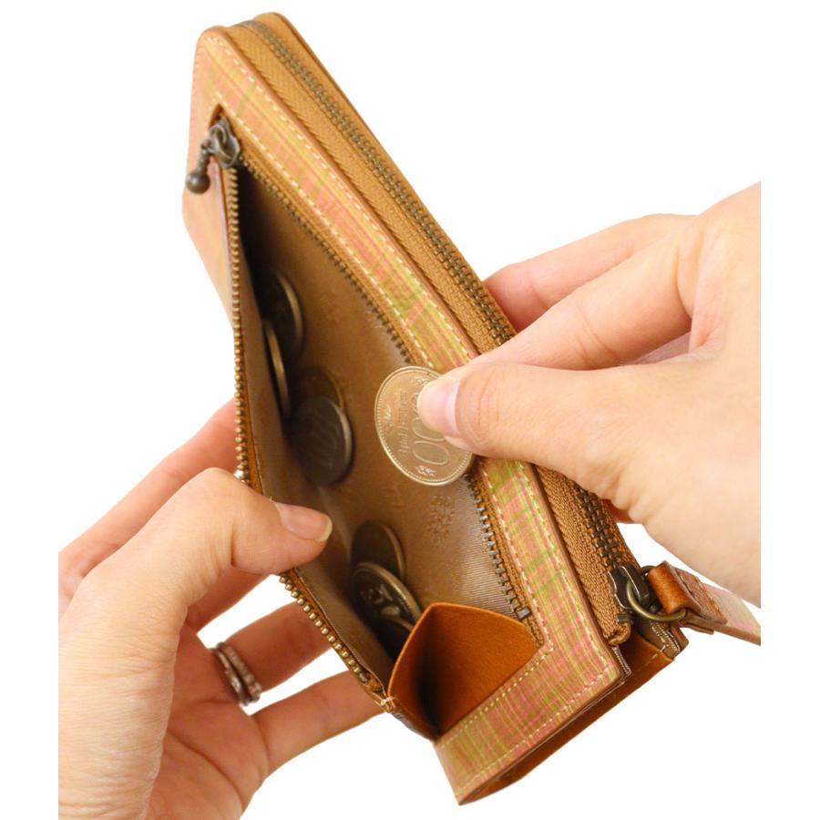 Dakota（ダコタ） L字ファスナー長財布 小さめ 薄型 チェック 手描き