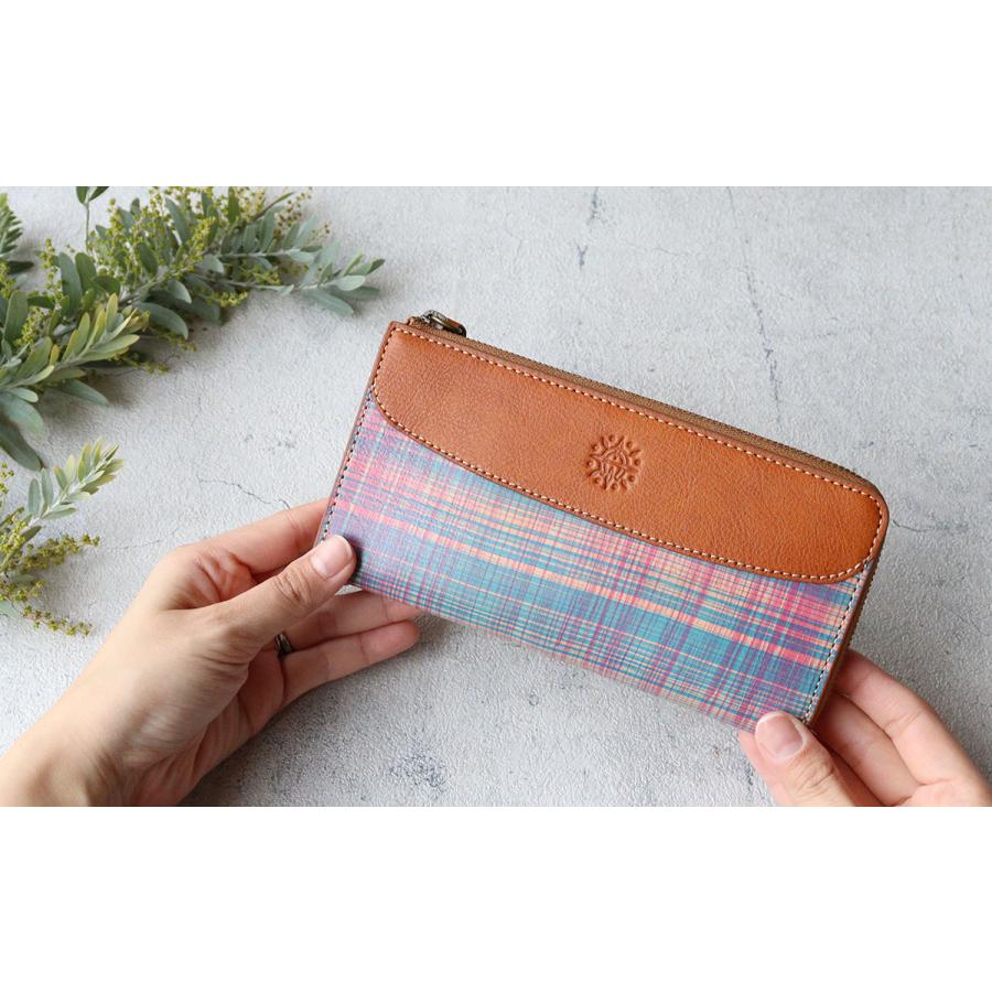 Dakota（ダコタ） L字ファスナー長財布 小さめ 薄型 チェック 手描き