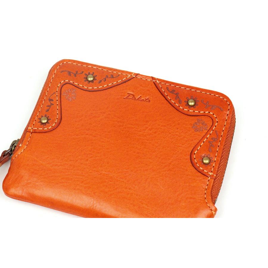 Dakota 薄マチ長財布 ラウンドファスナー 花模様 クラシカル