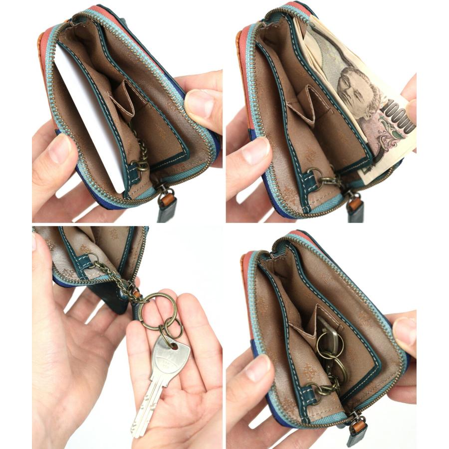 定価18700円 1度のみ使用 ダコタ ブロッコ コンパクトウォレット マルチカラー Dakota（ダコタ） ミニ財布 コンパクト 薄型 マルチケース パッチ