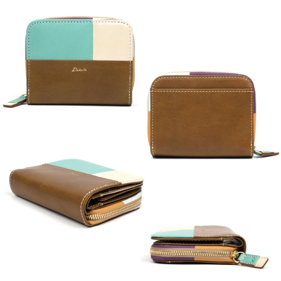 Dakota（ダコタ） 二つ折り財布 ラウンドファスナー小銭入れ パッチ