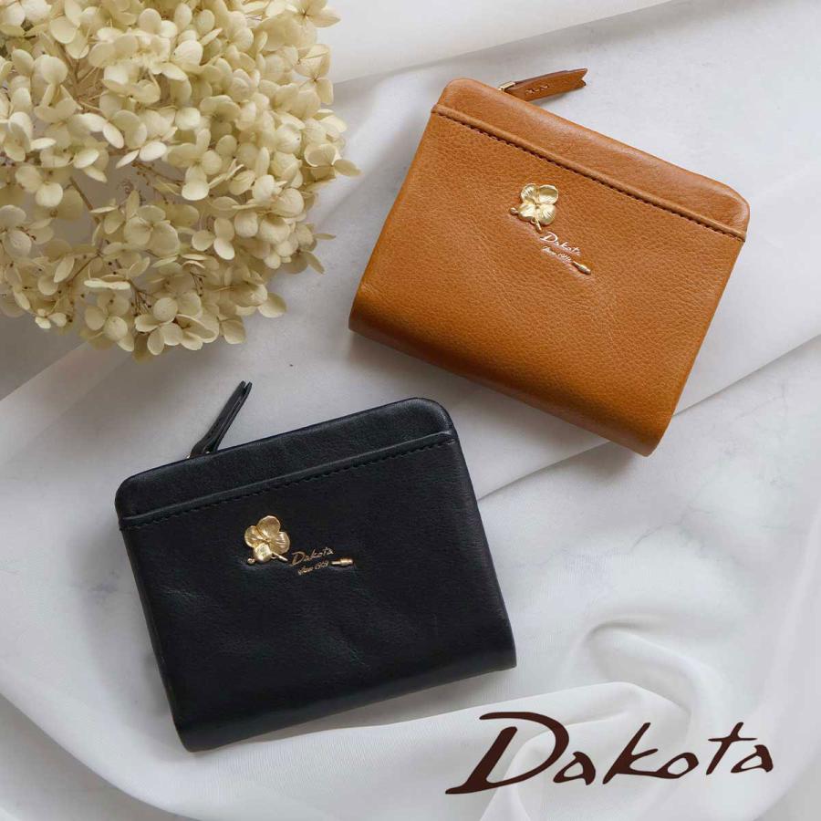 Dakota（ダコタ） 二つ折り財布 外付け小銭入れ L字ファスナー 花