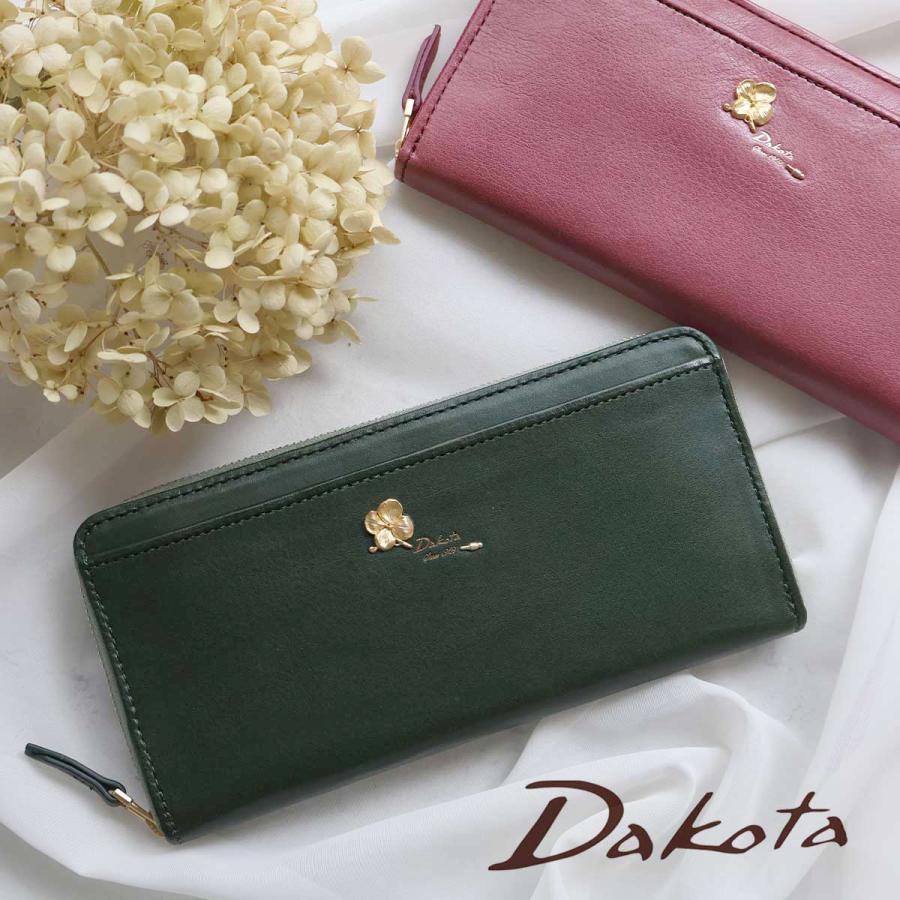Dakota（ダコタ） ラウンドファスナー長財布 花 ブローチ 手紙
