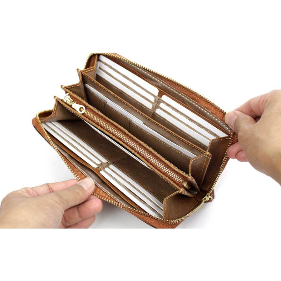 未使用 ダコタ ラウンドファスナー長財布 コラッジョ イタリア製牛革 ブラウン Dakota（ダコタ） 長財布 ラウンドファスナー コラッジョ イタリアン