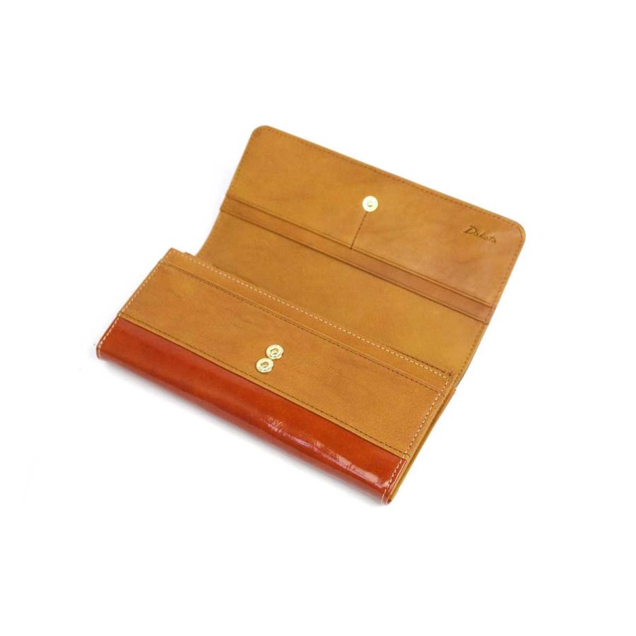 【新品】Dakota イタリアン製牛革 かぶせ長財布クロコ型押しマスタード系 Dakota 長財布 かぶせ ダコタ グロッソ エナメルレザー