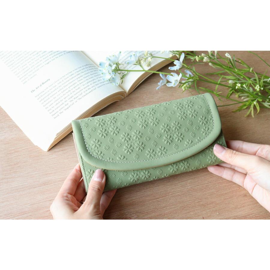box21 かぶせ長財布 花柄 ボックス21 カローラ2 牛革 型押し box21 かぶせ長財布 花柄 ボックス21 カローラ2 牛革 型押し