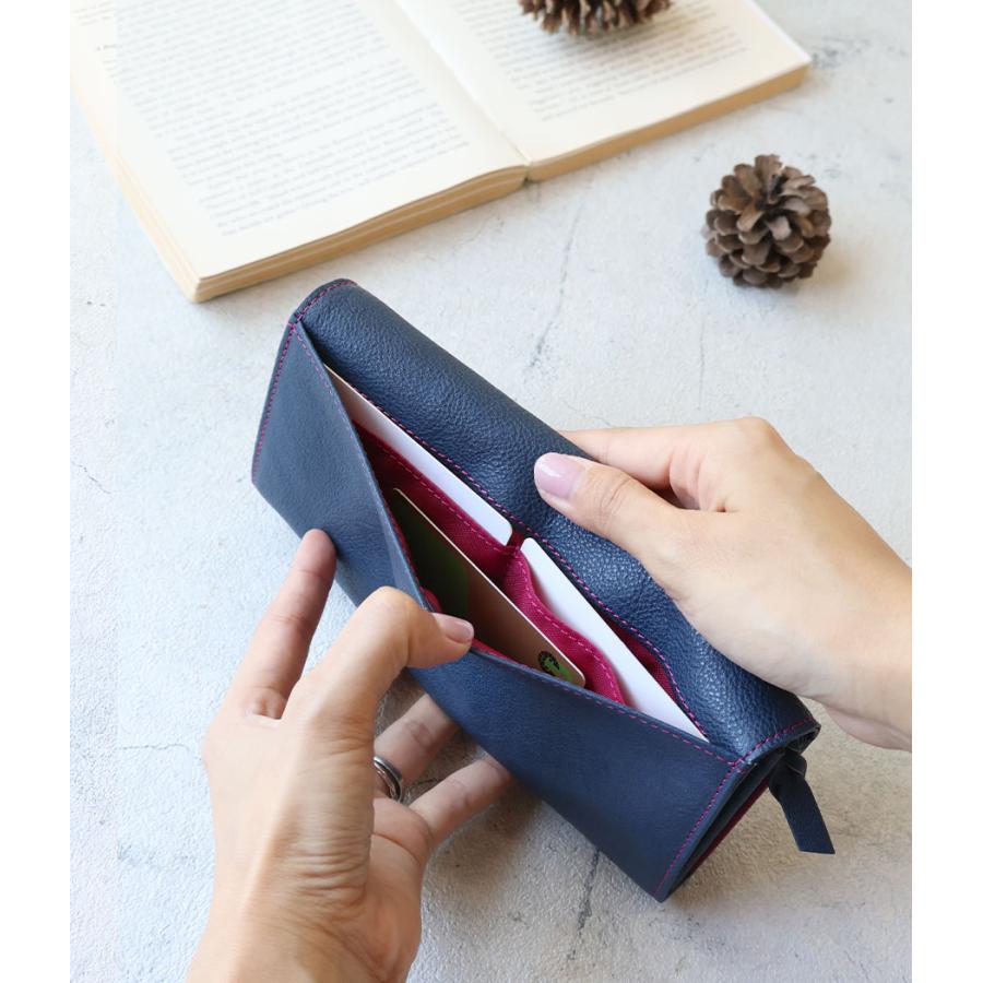 box21 かぶせ長財布 お花 小鳥 ボックス21 レフティア 牛革 型押し