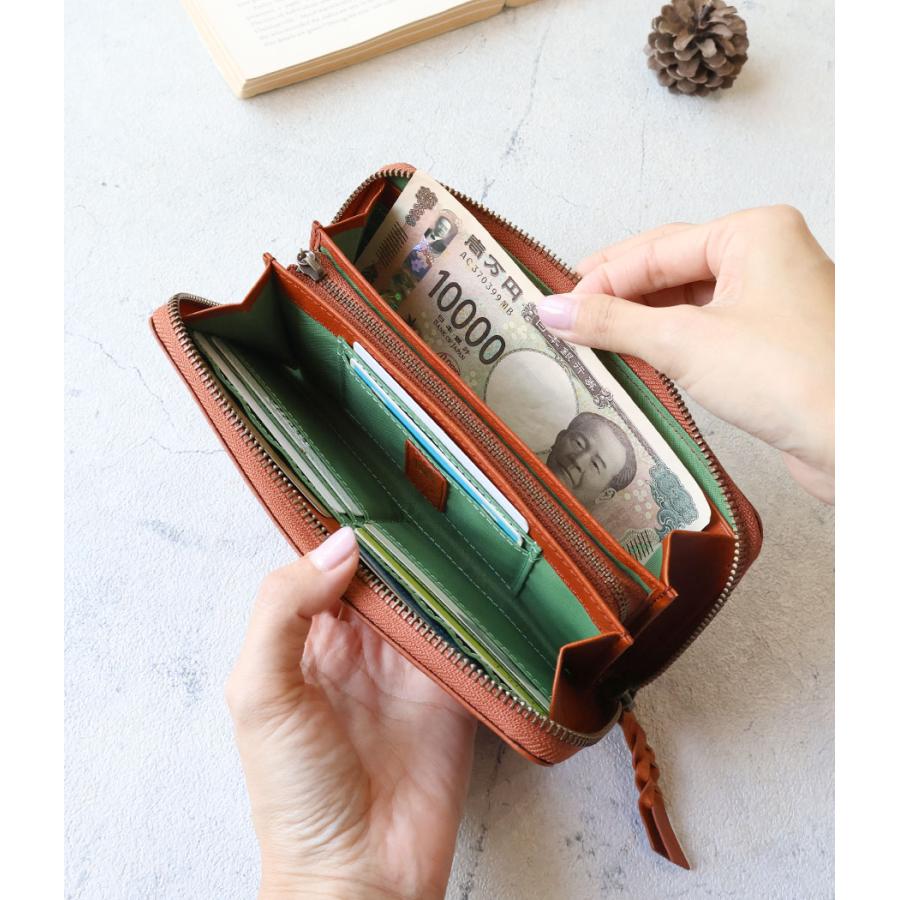 本革ハートデザイン 長財布 未使用品 box21 ラウンドファスナー長財布 お花 小鳥 ボックス21 レフティア