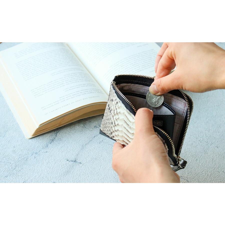 L字ファスナーミニ財布 蛇革 LiBERTE リベルテ ピトーネ 日本製 本革 