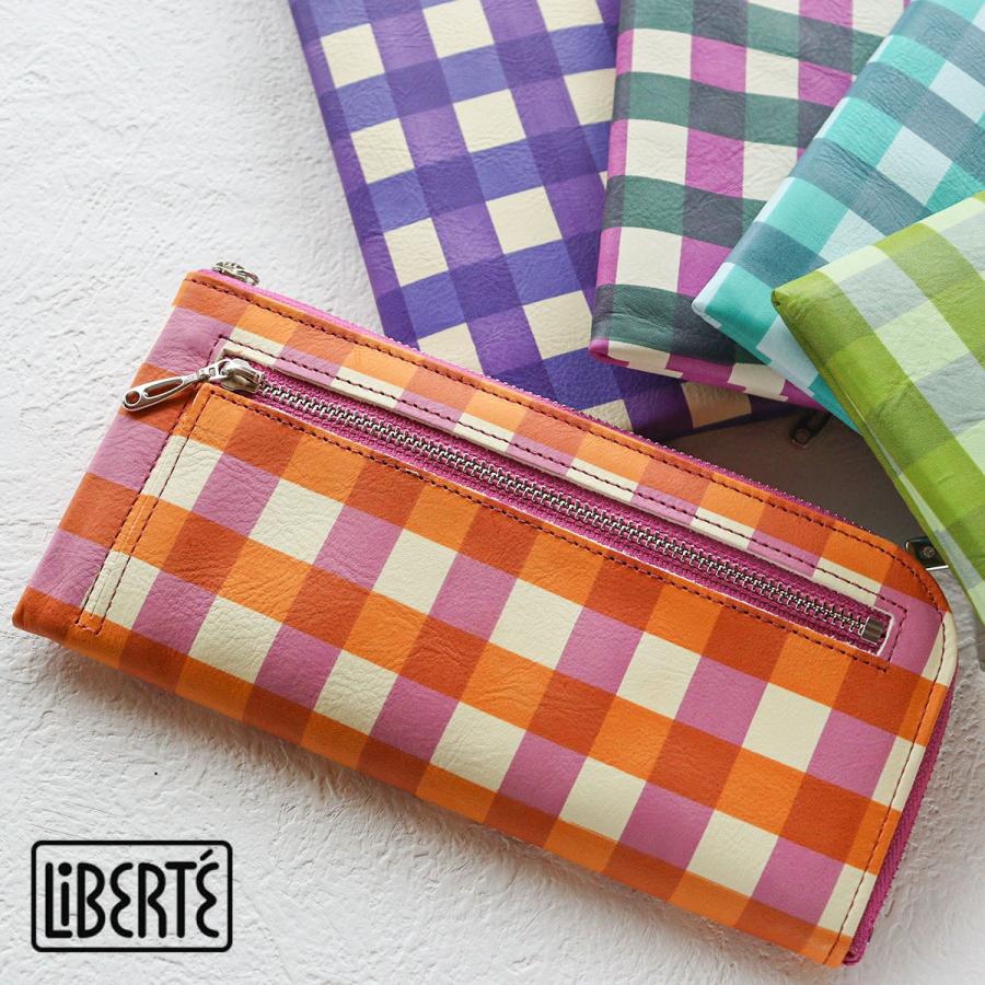 L字ファスナー長財布 薄型 チェック柄 LiBERTE リベルテ マティス 日本